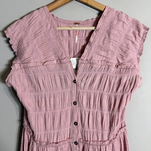 Free People Desert Dazed Midi Dress Women's Large Pale Mauve Boho Sleeveless NWT - Picture 8 of 15